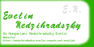 evelin medzihradszky business card